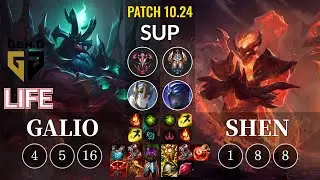 GEN Life Galio vs Shen Sup - KR Patch 10.24