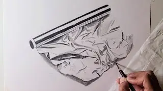 Realistic Aluminum foil with pencil #picturearts #realisticdrawing #pencildrawing