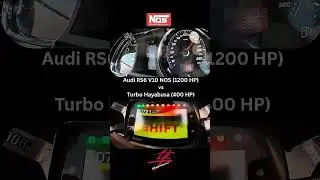 Audi RS6 V10 NOS vs Turbo Hayabusa #automobile #acceleration #fast  #superbikes #drag #racing