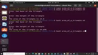 Scientific Computing Lesson 10 (Area of a triangle & rectangle in bash)