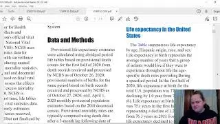 CDC report on life expectancy January-June 2020