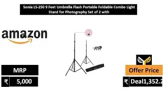 Sonia LS 250 9 Feet Umbrella Flash Portable Foldable Combo Light Stand for Photography Set of 2 with
