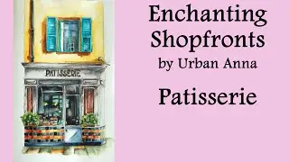 Patisserie #Coloring with Inktense and Graphitint in 'Enchanting Shopfronts' #adultcoloring