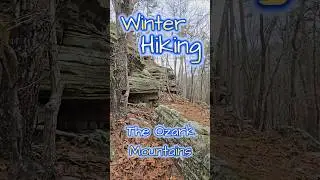 Hiking The Ozark Mountains In Winter #hiking #crunchingsounds #trekking  #shorts #asmr #winterhike
