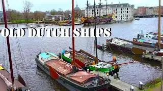 Museum harbor Amsterdam. Stern Klipper 1910. Rehoboth Klipperaak 1911. Collection of old Dutch ships