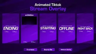 Animated Purple Titkok Stream Overlays
