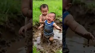 Crying Baby Gets the Cutest Help 😭 | Funny Ai Animated Shorts #cute #cutebabies