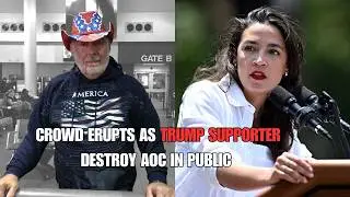 Толпа разразилась смехом, когда сторонник Трампа публично разрушил AOC