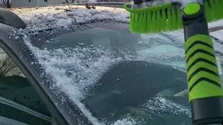 HEQIEBXK Snow Brush Car Ice Scraper - Extendable 42&rdquo; Windshield Snow Broom with Foam Grip No Scratch
