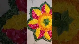 Easy Flower Rangoli for Diwali #rangoli #rangolidesigns #flowerrangoli #shorts #trending #ashortaday