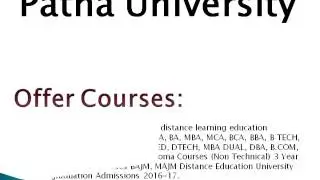 Patna University Distance Education in India