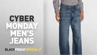 Cyber Monday Men's Baggy Jeans Deals: Wrangler Authentics Men's Premium Loose-Fit Straight-Leg Jean
