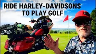 Мы поехали играть в гольф на наших мотоциклах Harley-Davidson.