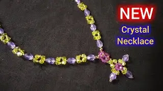 DIY Beautiful crystal beaded necklace making tutorial 