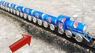 Make a longest train with Pepsi can🚂 world big toy train 🚂 Car at home -DlY🚂®️
