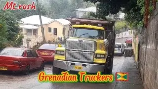 Grenada Truckers come down Mt.rush hill fully loaded with gravel 