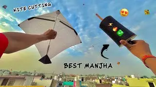 Kite Fighting with Black manjha & White Patang | kite cutting tricks | kite flying | kite