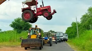 Jcb 3dx Xpert Loading Mud Trolley New Holland 3630 Tractor TATA Tippers New Mahindra Thar truck