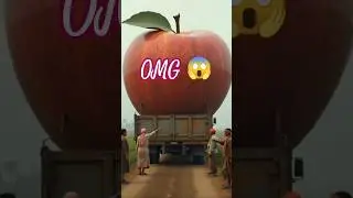 Giant Apple on Truck | Surreal Realistic Farm Scene Image #shorts #viralshorts #apple