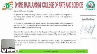 Crossing of a cheque/Company Law/SNS Institutions