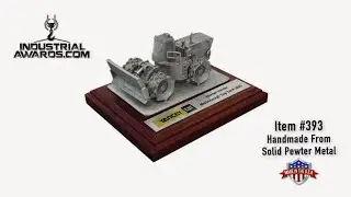 Earth Compactor trophy award plaque model for heavy equipment operators