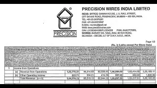 Precision Wires Results | Precision Wires | Precision Wires Share News | Precision Wires Q2 Results