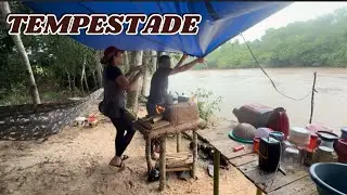 ACAMPAMENTO ⛺️ E PESCARIA COM MUITA CHUVA E VENTO 