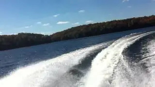 On the boat in Halls Lake