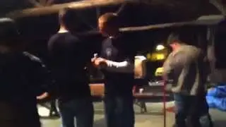 Me and friends shooting pelt guns at 3:00 am waiting for barbecue to cook for Monday