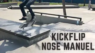 How To Kickflip Nose Manual (skateboarding hacks)