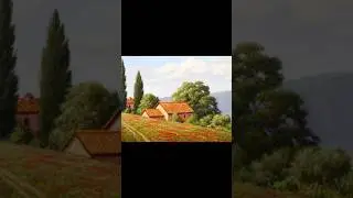 🎨 Painting a Peaceful Countryside House #huyacrylicpainting #acrylicpainting #painting