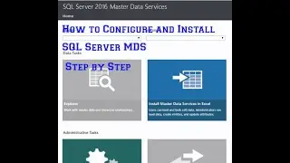 Install | Configure | SQL Server MDS 2016 | Master Data Services | Step by Step guide