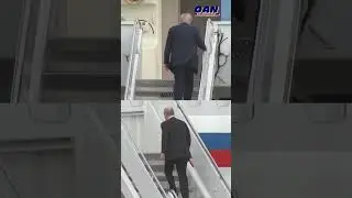 President Trump boards Air Force One after his talks with Russian President Vladimir Putin.