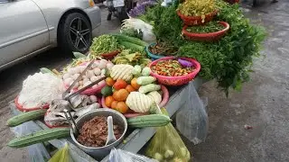 Morning Food Market Scene @Phsa Prek Phnov - Walk Around Street Food at Prek Phnov Market