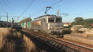 BB 22251 achemine la BB 27110E et BB 27028E et deux voitures de mesure pour des essais de ETCS