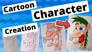 Cartoon character creation using marker pens. Time-lapse.
