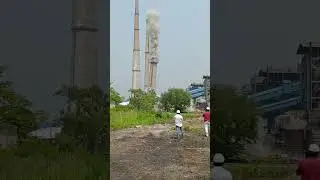 Demolition at WBPDCL Kolaghat Thermal Power Plant 😳😳😳 #shorts #ytshorts #thetechran