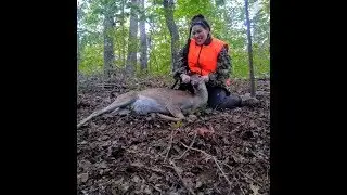 Allison's first deer with the help of  ATN Thor 4 640, 6 5 Grendel, and Ozonics!