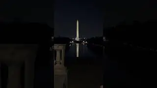 LINCOLN MEMORIAL DC #exploredc #washingtondc #dcnightlife #reflection  #shorts #dc #ytshorts #night