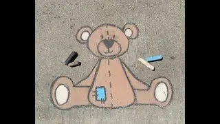 Easy to Draw Teddy Bear Chalk Art