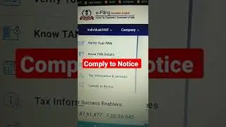 Comply to Notice new tab #incometaxportal