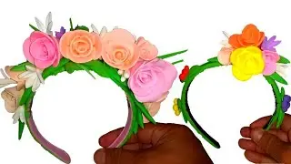 clay beautiful hairband diy | hairclips using Airdry clay | 2 different pearl |