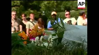 Senator Edward Kennedy's gravesite was completed Sunday. He was laid to rest a short distance from h