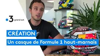 Le casque de Pierre Gasly, pilote de Formule 1, décoré et personnalisé en Haute-Marne