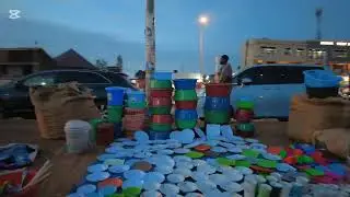 Night walk in a longest local market in uganda