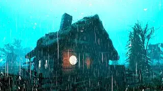 Pleasant sounds of rain and thunder for sleep near medieval stables. Rain ASMR 10 hours