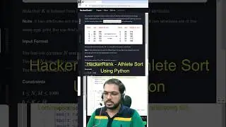 HackerRank - Athlete sort using Python #codewithdaneyal