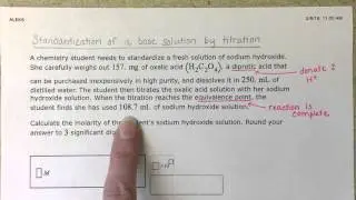 ALEKS Objective 7: Standardization of a Base by Titration