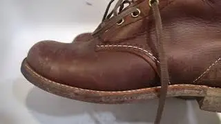Red Wing Blacksmith Briar Oil Slick Leather Boot 3340 Conditioning with Venetian Shoe Cream