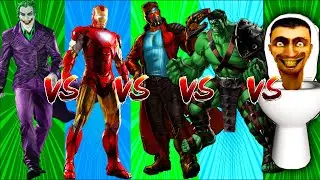 NEW ! SUPERHERO COLOR DANCE CHALLENGE Joker vs Iron Man vs Star Lord vs Hulk Gladiator vs Skibidi